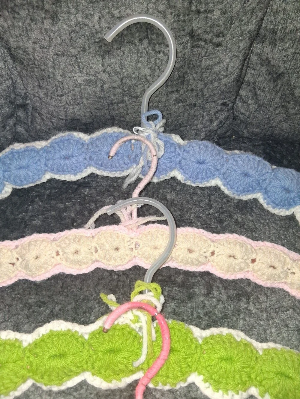 Vintage Covered Hangers Knit Crochet Assorted Colors